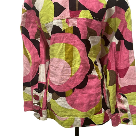 Focus 2000 Linen Colorblock Blazer Plus Size 24W - Picture 3 of 9